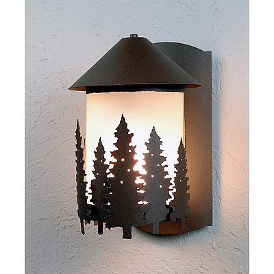 Vista Sconce Medium - Pine Tree Outdoor Wall Light Trees Metal Art