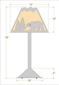 Rocky Mountain Table Lamp - Mountain Bear Table Lamp Bear Metal Art