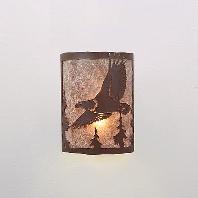 Cascade Sconce Small - Eagle Wall Light Trout Metal Art