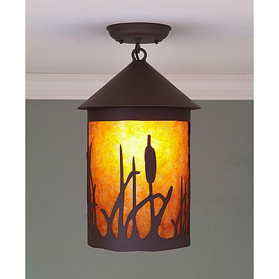 Cascade Close-to-Ceiling Large - Cattails Ceiling Light Cattails Metal Art