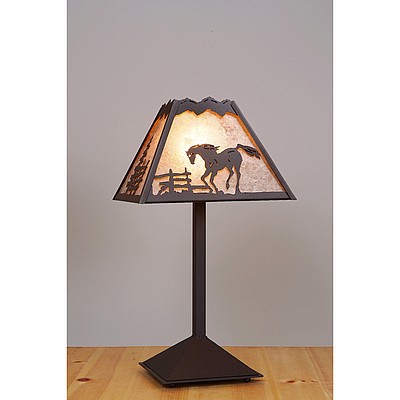 Rocky Mountain Desk Lamp - Mountain Horse Table Lamp Horse Metal Art