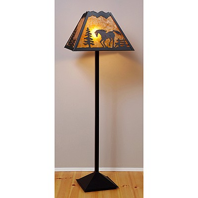 Rocky Mountain Floor Lamp - Mountain Horse Floor Lamp Horse Metal Art