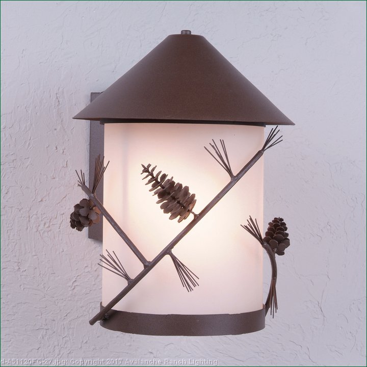 Rustic Exterior Wall Lights Pine Made in USA Vista Sconce Large