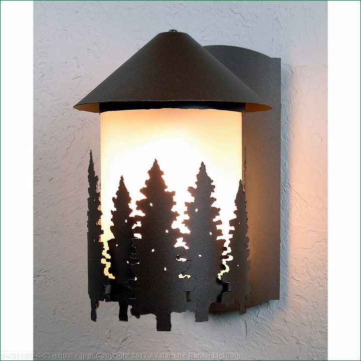 Avalanche Ranch Lighting Vista Sconce, Log Cabin Outdoor Light Fixtures
