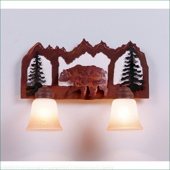 Rustic Bath 2 Light Cottage Unique Light Made in USA Avalanche