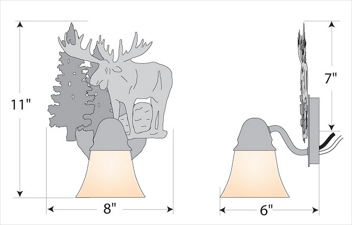 Rustic Wall Light Log Cabin Style Made in USA by Avalanche Ranch