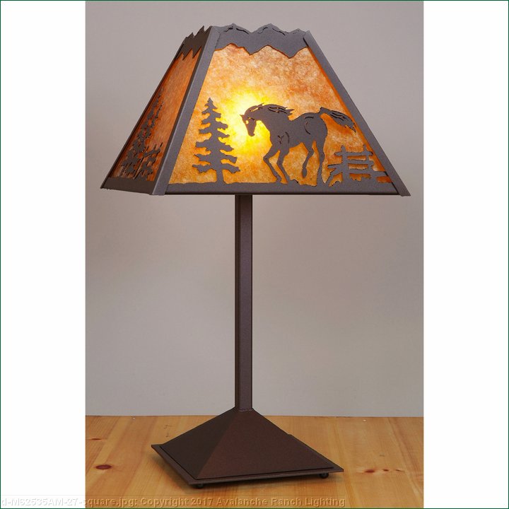 Unique Rocky Mountain Table Lamp, Equestrian Table Lamp