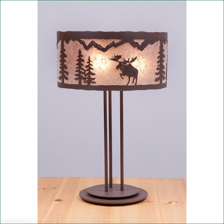 Table Lamp Rustic Style Made In Usa, Rustic Moose Table Lamps