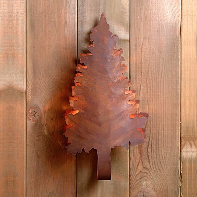Pine Shadows Sconce Wall Light Trees Metal Art