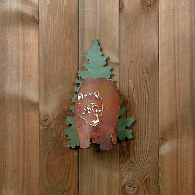 Bear in the Woods Sconce Wall Light Bear Metal Art