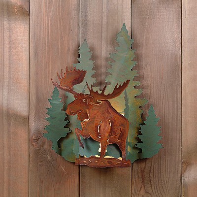Alaskan Moose Sconce Wall Light Moose Metal Art