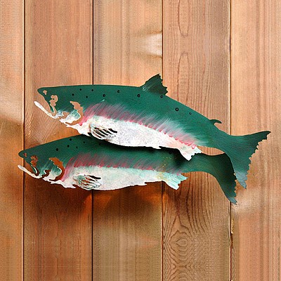 Saltwater Salmon Sconce Wall Light Salmon Metal Art
