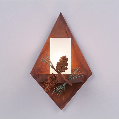 Wisley Diamond Sconce - Pine Cone Wall Light Pine Cone Metal Art