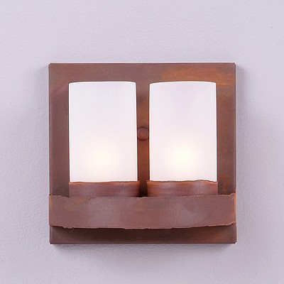 Wisley Double Sconce - Rustic Plain Wall Light Rustic Plain Metal Art