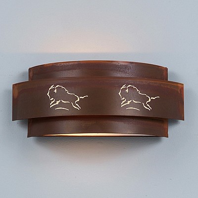 Northridge Double Sconce - Bison Wall Light Bison Metal Art
