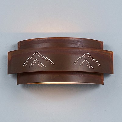 Northridge Double Sconce - Mountain Wall Light Mountain Metal Art