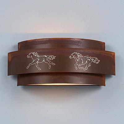 Northridge Double Sconce - Horse Cutout Wall Light Horse Metal Art