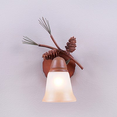 Lakeside Single Sconce - Pine Cone Wall Light Pine Cone Metal Art