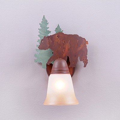 Lakeside Single Sconce - Bear Wall Light Bear Metal Art