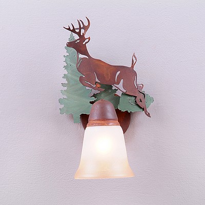 Lakeside Single Sconce - Deer Wall Light Deer Metal Art