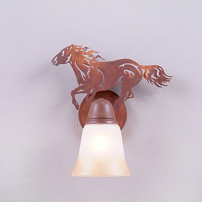 Lakeside Single Sconce - Horse Wall Light Horse Metal Art