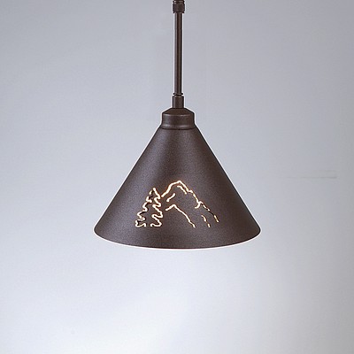 Canyon Pendant Small - Mountain-Pine Tree Cutouts Pendant Light Trees Metal Art