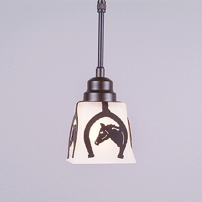 Woodland Pendant Single - Horse Horseshoe Pendant Light Western Metal Art