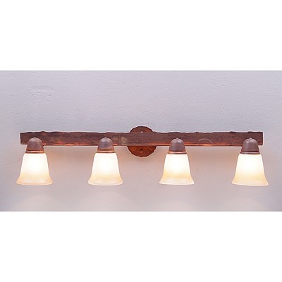 Lakeside Quad Bath Vanity Light - Rustic Plain Bath 4 Light Rustic Plain Metal Art