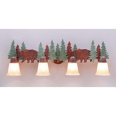 Lakeside Quad Bath Vanity Light - Bear Bath 4 Light Bear Metal Art