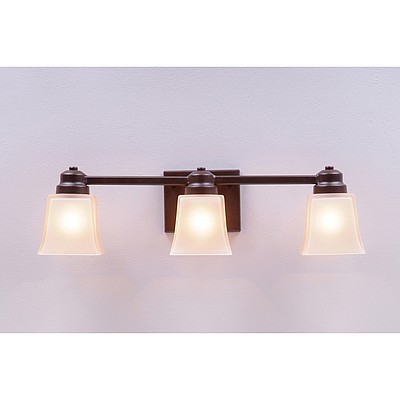 Woodland Triple Bath Vanity Light - Rustic Plain Bath 3 Light Rustic Plain Metal Art