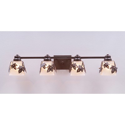 Woodland Quad Bath Vanity Light - Maple Leaf Bath 4 Light Maple Leaf Metal Art