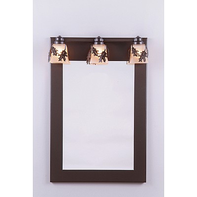 Woodland Mirror Frame with Lights - Oak Leaf