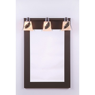 Woodland Mirror - Spruce Cone Vanity Mirror Pine Cone Metal Art