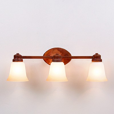 Sienna Triple Bath Vanity Light - Rustic Plain Bath 3 Light Rustic Plain Metal Art