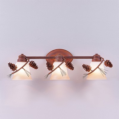 Sienna Triple Bath Vanity Light - Pine Cone Bath 3 Light Pine Cone Metal Art