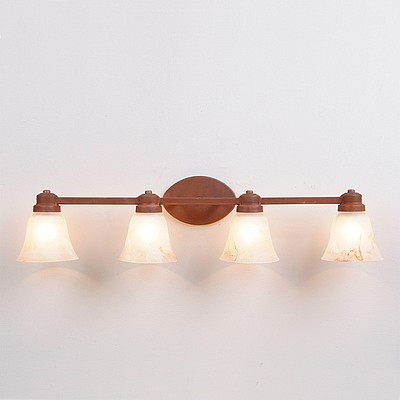 Sienna Quad Bath Vanity Light - Rustic Plain Bath 4 Light Rustic Plain Metal Art
