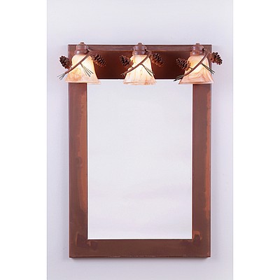 Sienna Mirror - Pine Cone Vanity Mirror Pine Cone Metal Art