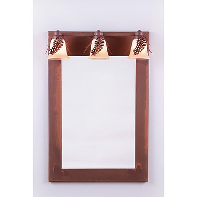 Sienna Mirror - Spruce Cone Vanity Mirror Pine Cone Metal Art