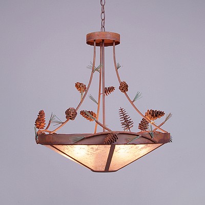 Crestline Chandelier Small - Shade Bottom - Pine Cone Chandelier Pine Cone Metal Art
