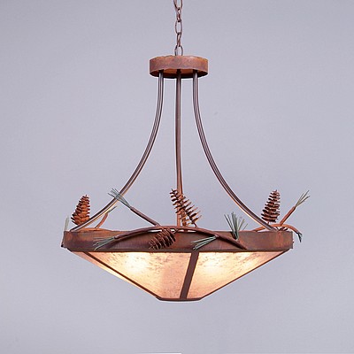 Crestline Chandelier Small - Shade Bottom - Pine Cone Chandelier Pine Cone Metal Art