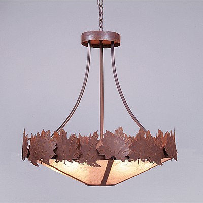 Crestline Chandelier Medium - Shade Bottom - Maple Leaf Chandelier Maple Leaf Metal Art