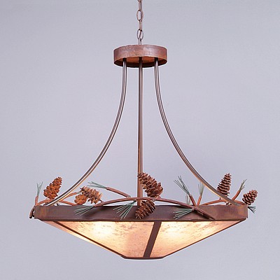 Crestline Chandelier Medium - Shade Bottom - Pine Cone Chandelier Pine Cone Metal Art