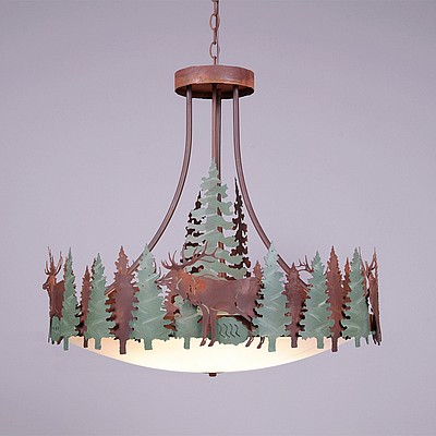 Crestline Chandelier Medium - Bowl Bottom - Elk Chandelier Elk Metal Art