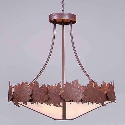 Crestline Chandelier Large - Shade Bottom - Maple Leaf Chandelier Maple Leaf Metal Art