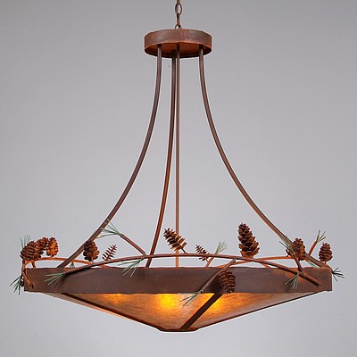 Crestline Chandelier Large - Shade Bottom - Pine Cone Chandelier Pine Cone Metal Art