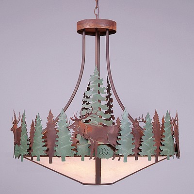 Crestline Chandelier Large - Shade Bottom - Elk Chandelier Elk Metal Art