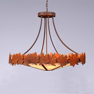 Crestline Chandelier Extra Large - Shade Bottom - Maple Leaf Chandelier Maple Leaf Metal Art