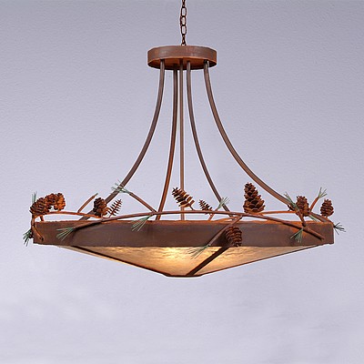 Crestline Chandelier Extra Large - Shade Bottom - Pine Cone Chandelier Pine Cone Metal Art