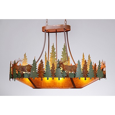 Crestline Chandelier Oval - Elk Chandelier Elk Metal Art