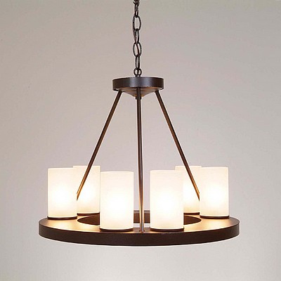 Wisley Chandelier Round Small - Rustic Plain Chandelier Rustic Plain Metal Art